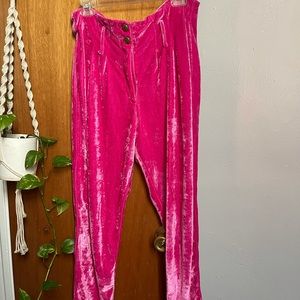 Pink Velvet large Pants - A Family Affairs